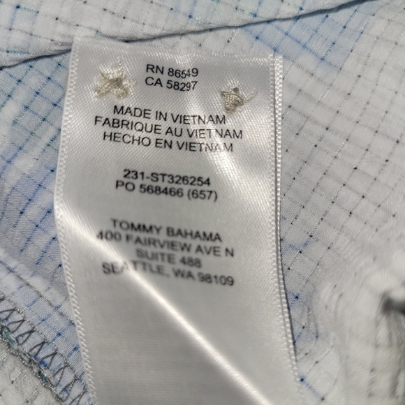Tommy Bahama The Bahama Coast Fronds Away Island Zone Camp Shirt Pale Sky SZ M - Picture 12 of 16